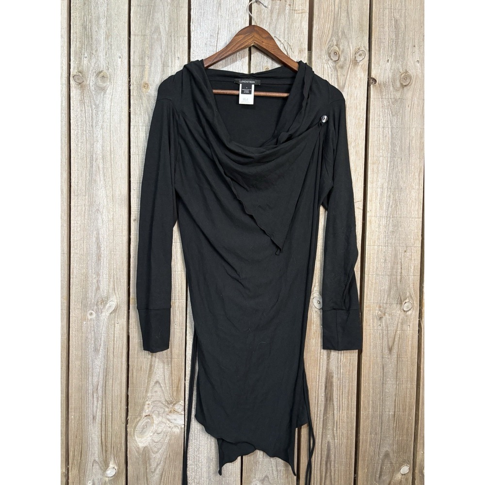 Lundström Black asymmetric Tunic Dress Size 4 Rayon Bamboo Canada‎ Made